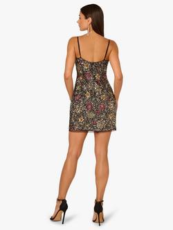 Adrianna By Adrianna Papell Beaded Short Cocktail Dress, Black/Multi - view 2, Black/Multi