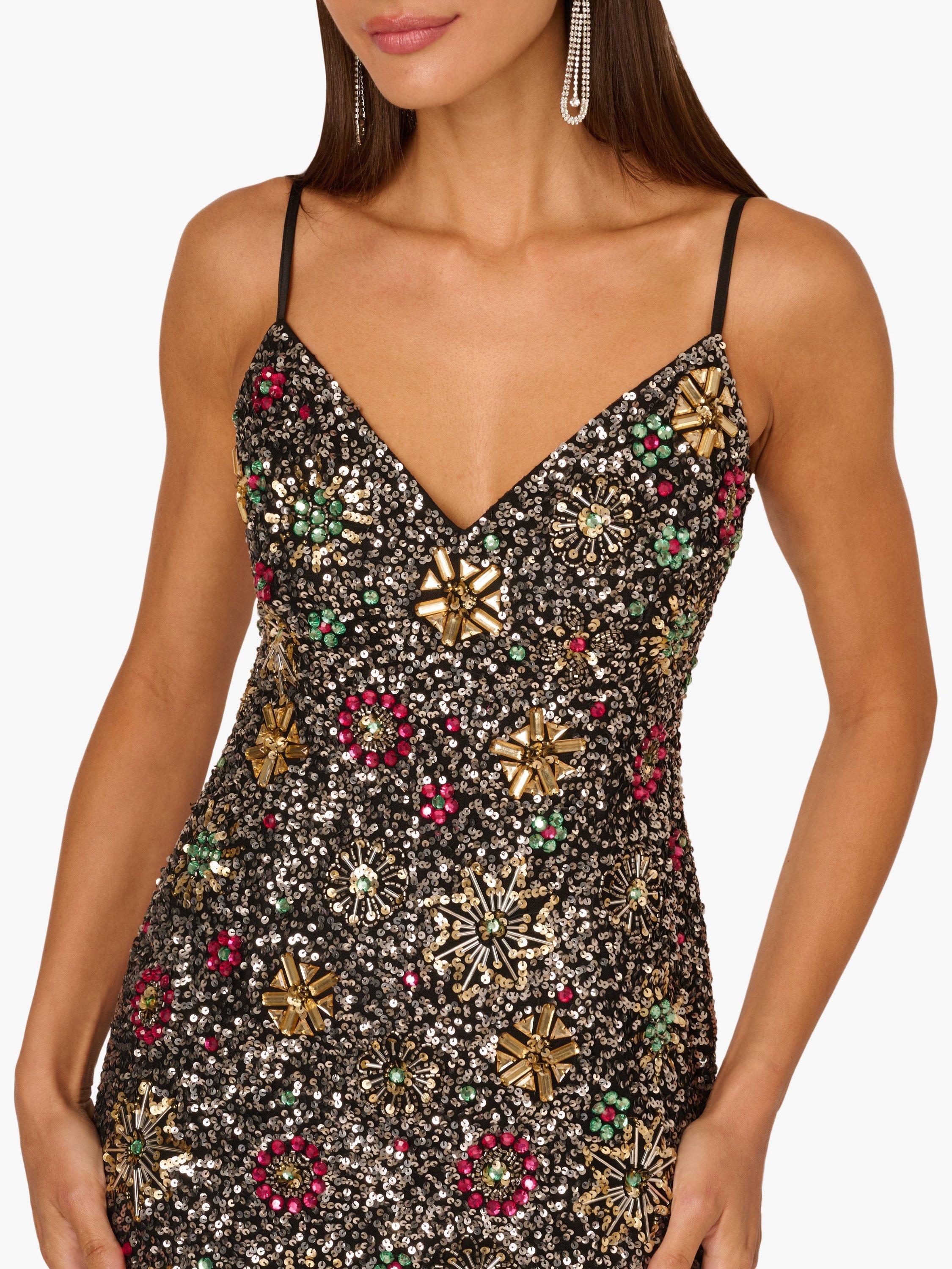 adrianna papell short beaded cocktail dress ADRIANNA PAPELL AP1D105124 BEADED CUFF SHORT DRESS main image 1