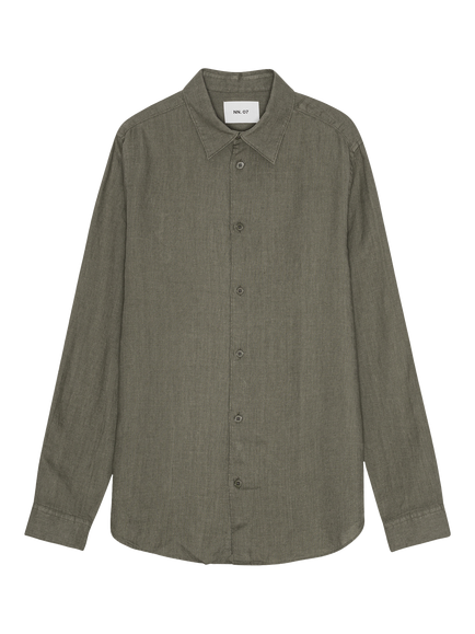NN.07 Enzo Linen Shirt, Capers - view 2, Capers