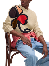 NN.07 Todd Organic Cotton Knitted Graphic Sweater, Ecru