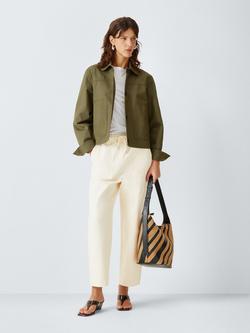 John Lewis Cotton Drawstring Waist Trousers, Ecru