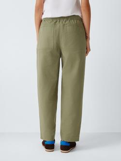 John Lewis Cotton Drawstring Waist Trousers - view 2, Pale Khaki
