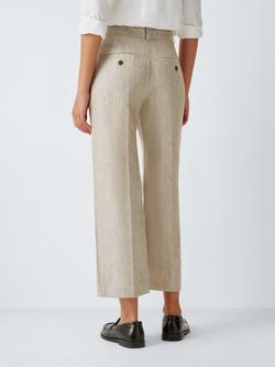 John Lewis Linen Tapered Trousers - view 2, Natural