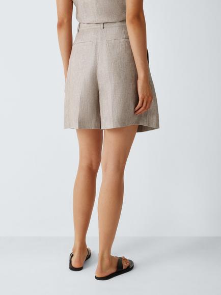 John Lewis Linen Shorts - view 2, Natural