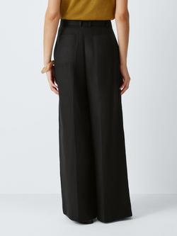 John Lewis Linen Wide Leg Trousers - view 2, Black
