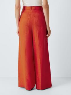 John Lewis Linen Wide Leg Trousers - view 2, Orange