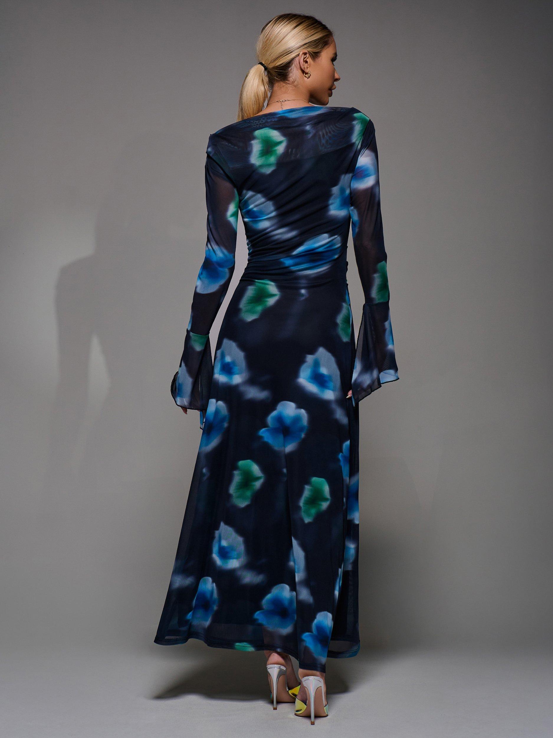 Product image 2 of 7, which shows Jolie Moi Long Sleeve Maxi Dress, Black, 8