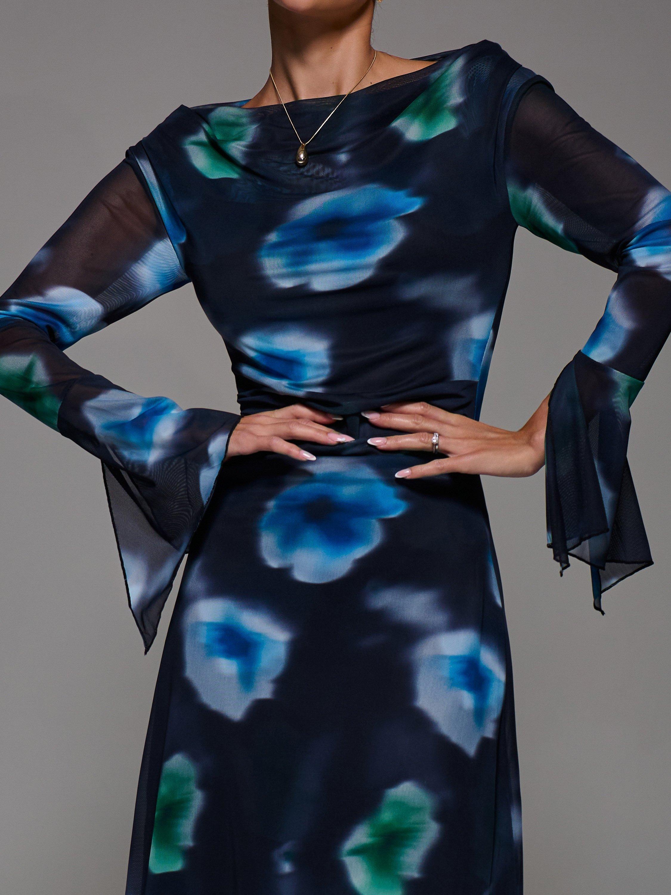 Product image 4 of 7, which shows Jolie Moi Long Sleeve Maxi Dress, Black, 8