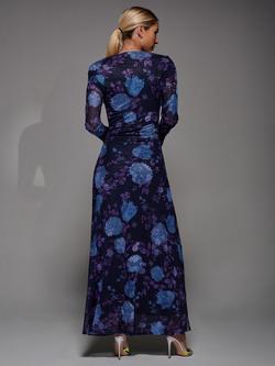 Jolie Moi Long Sleeve Maxi Dress, Black - view 2, Purple