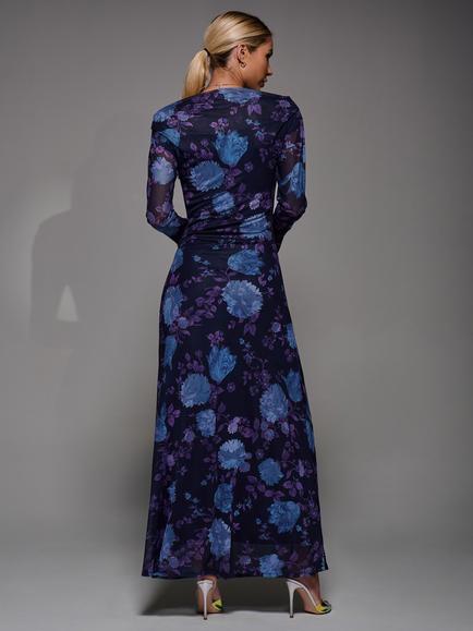 Jolie Moi Long Sleeve Maxi Dress, Black - view 2, Purple