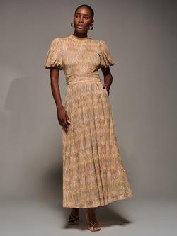 Jolie Moi Floral Animal Print Mesh Maxi Dress, Animal Multi, Animal Multi