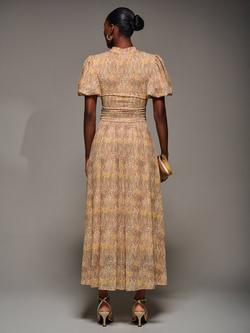 Jolie Moi Floral Animal Print Mesh Maxi Dress, Animal Multi - view 2, Animal Multi