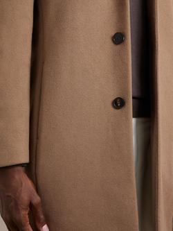 Reiss Gable Single Breasted Wool Blend Coat - view 2, Light Brown