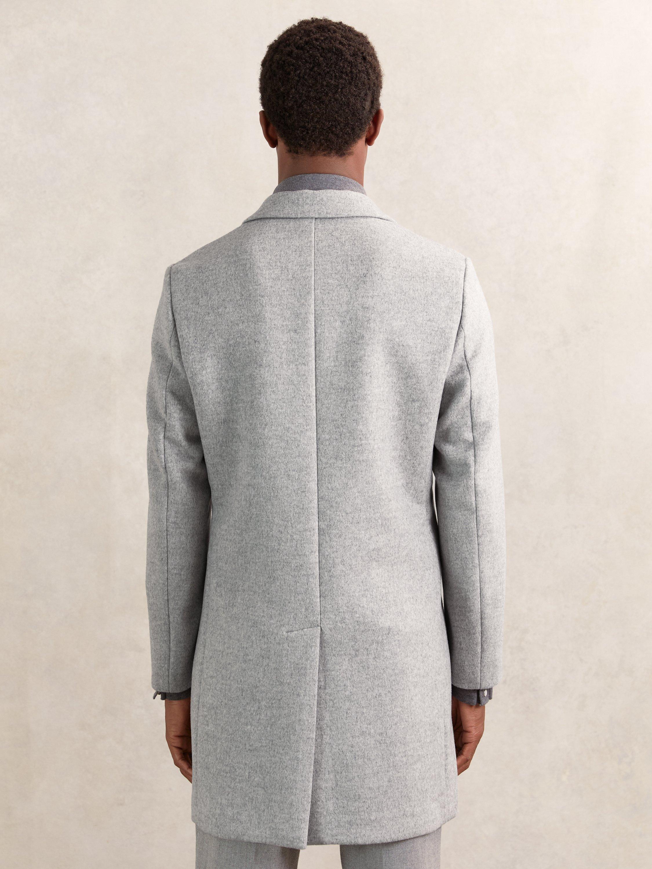 Product image 2 of 5, which shows Reiss Gable Single Breasted Wool Blend Coat, Soft Grey, L