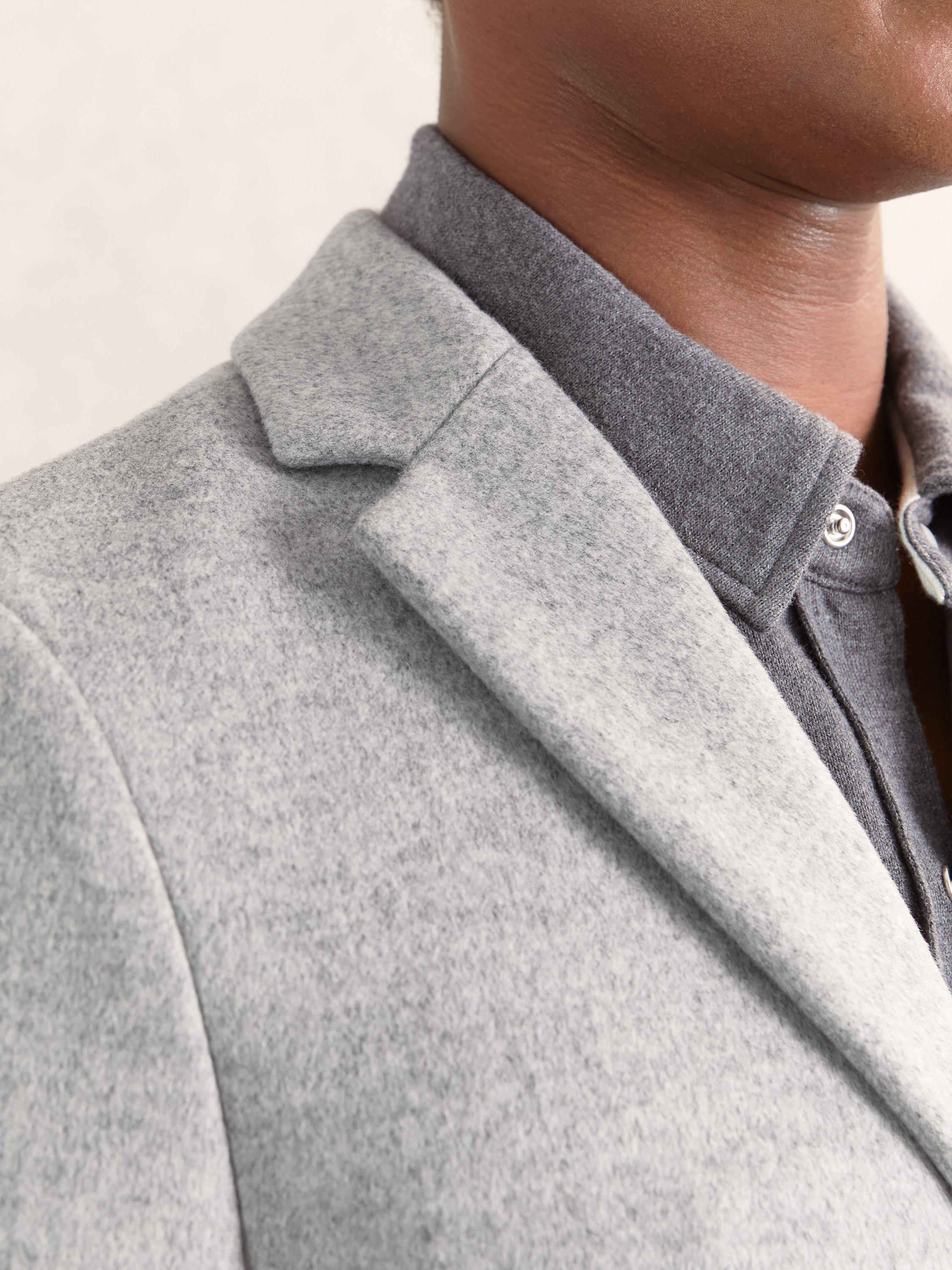 Product image 5 of 5, which shows Reiss Gable Single Breasted Wool Blend Coat, Soft Grey, L