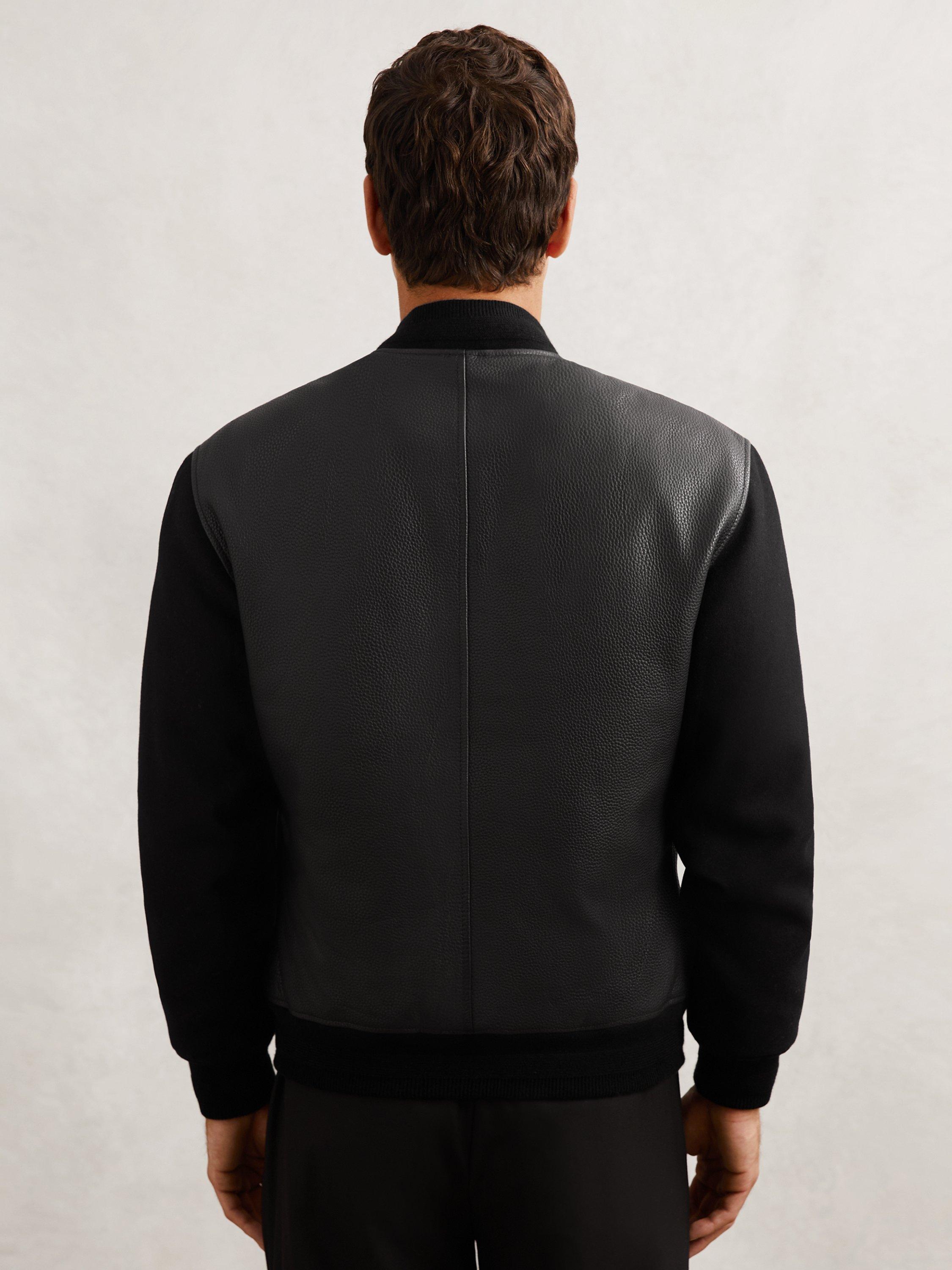 Product image 2 of 5, which shows Reiss Pearman Bomber Jacket, Black, S
