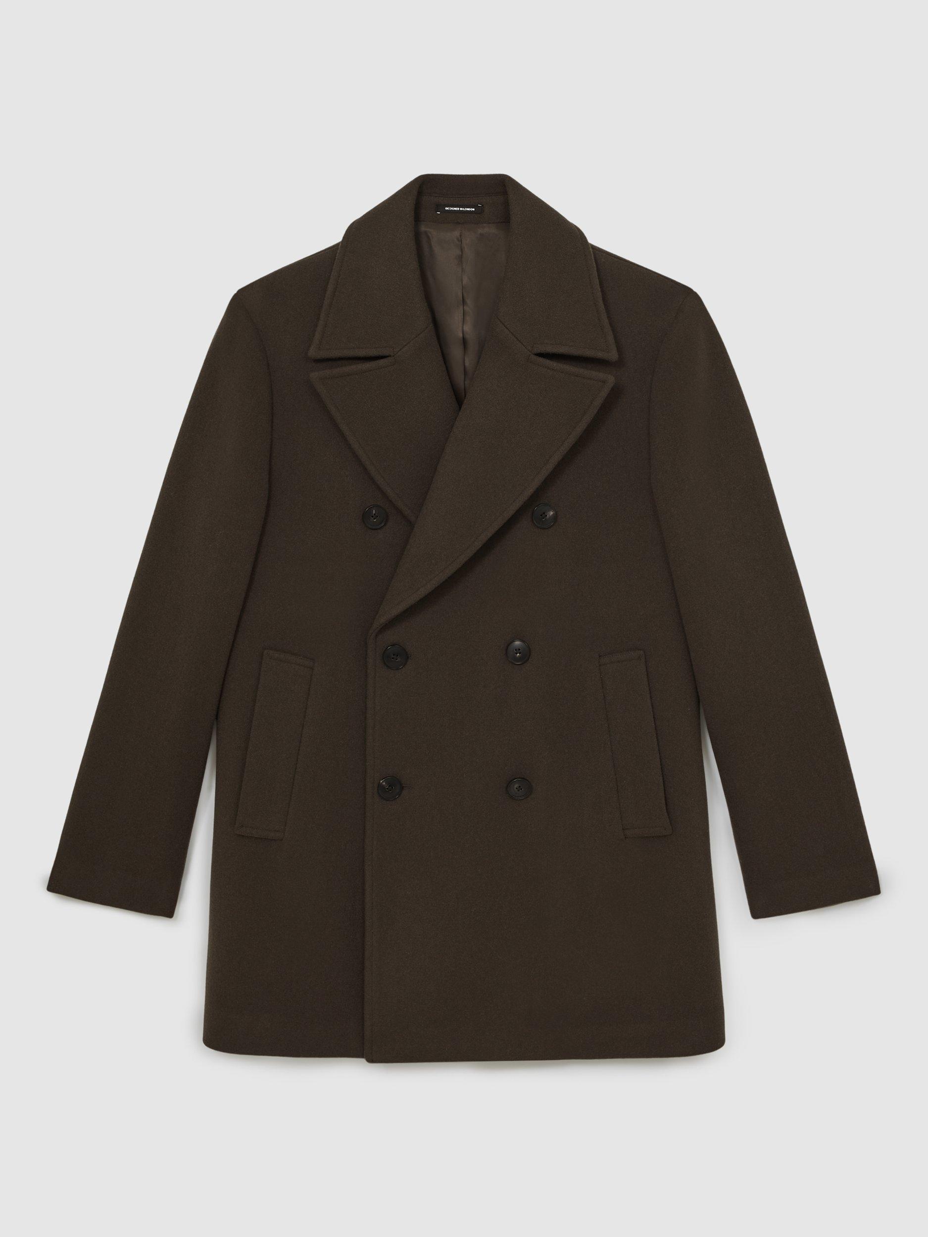 Product image 3 of 5, which shows Reiss Present Pea Coat, Dark Green, M