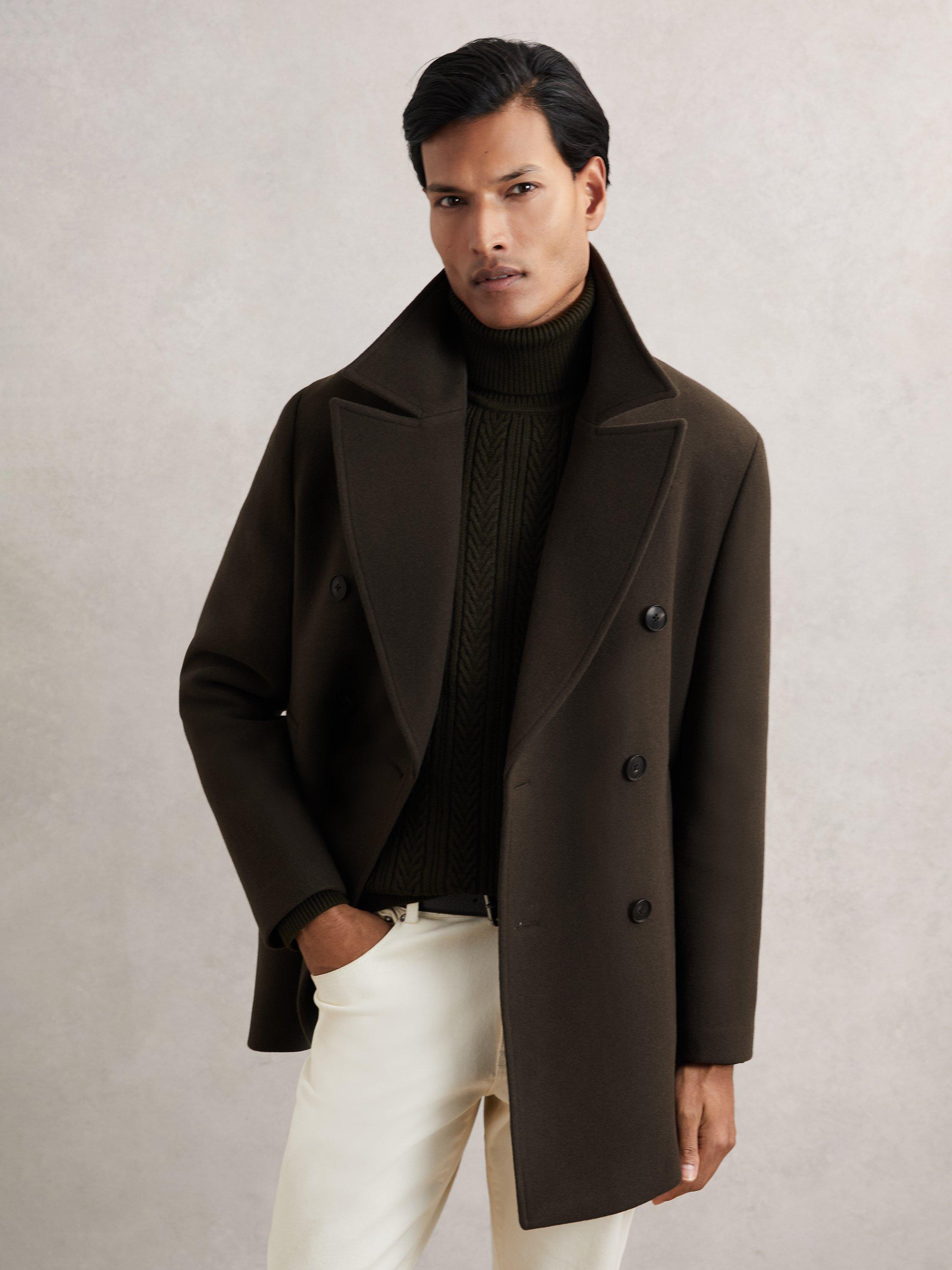 Product image 5 of 5, which shows Reiss Present Pea Coat, Dark Green, M