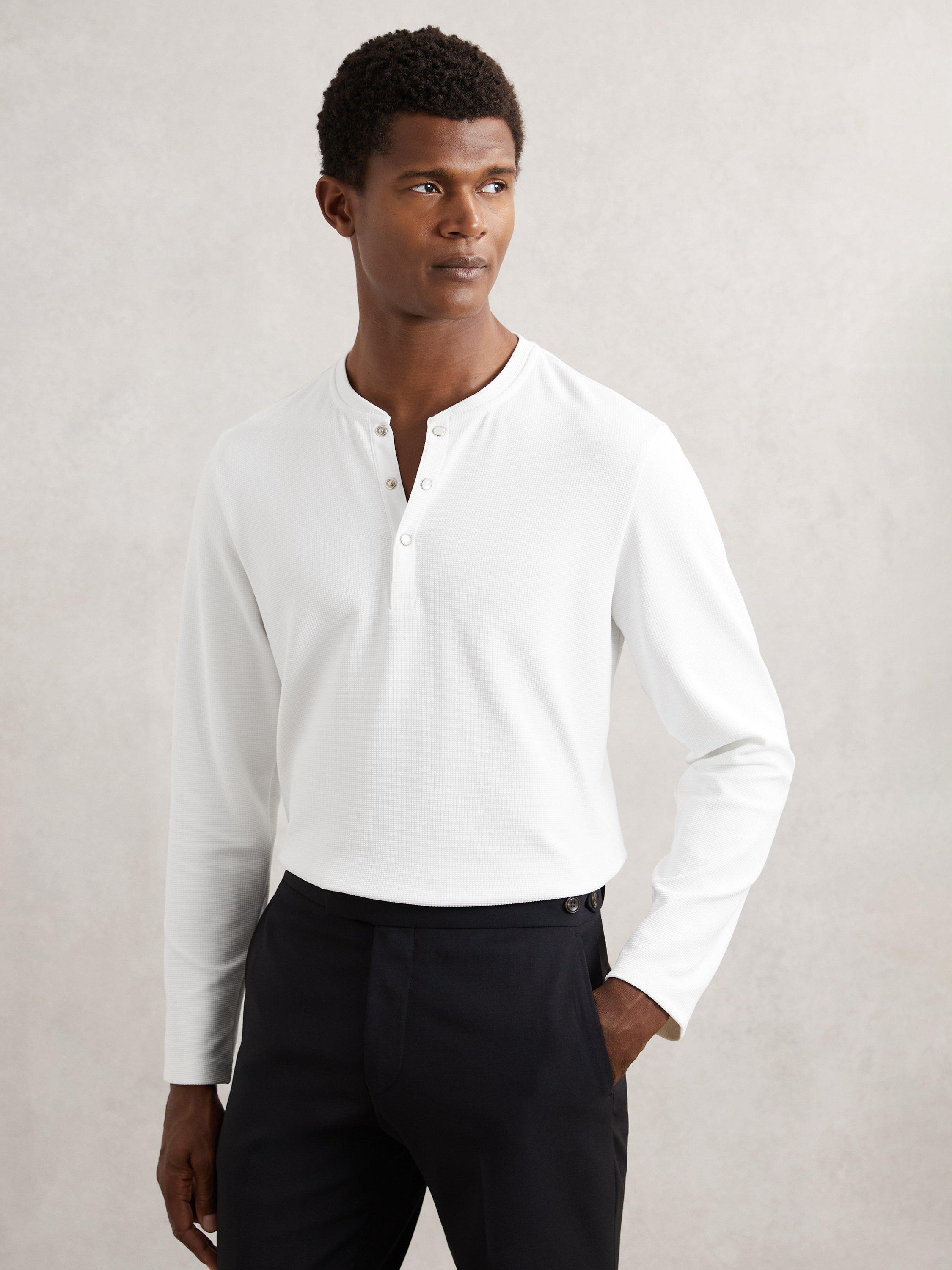 Product image 1 of 5, which shows Reiss Carmello Long Sleeve Top, White, L
