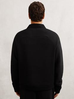Reiss Costello Cotton Blend Long Sleeve Polo Shirt - view 2, Black