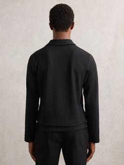 Reiss Tivolli Long Sleeve Polo Shirt, Black - view 2, Black