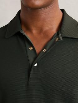 Reiss Tivolli Long Sleeve Polo Shirt, Green - view 2, Green