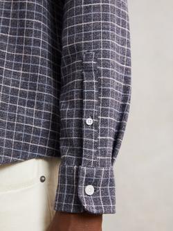 Reiss Calvert Long Sleeve Checked Shirt, Indigo Blue - view 2, Indigo Blue