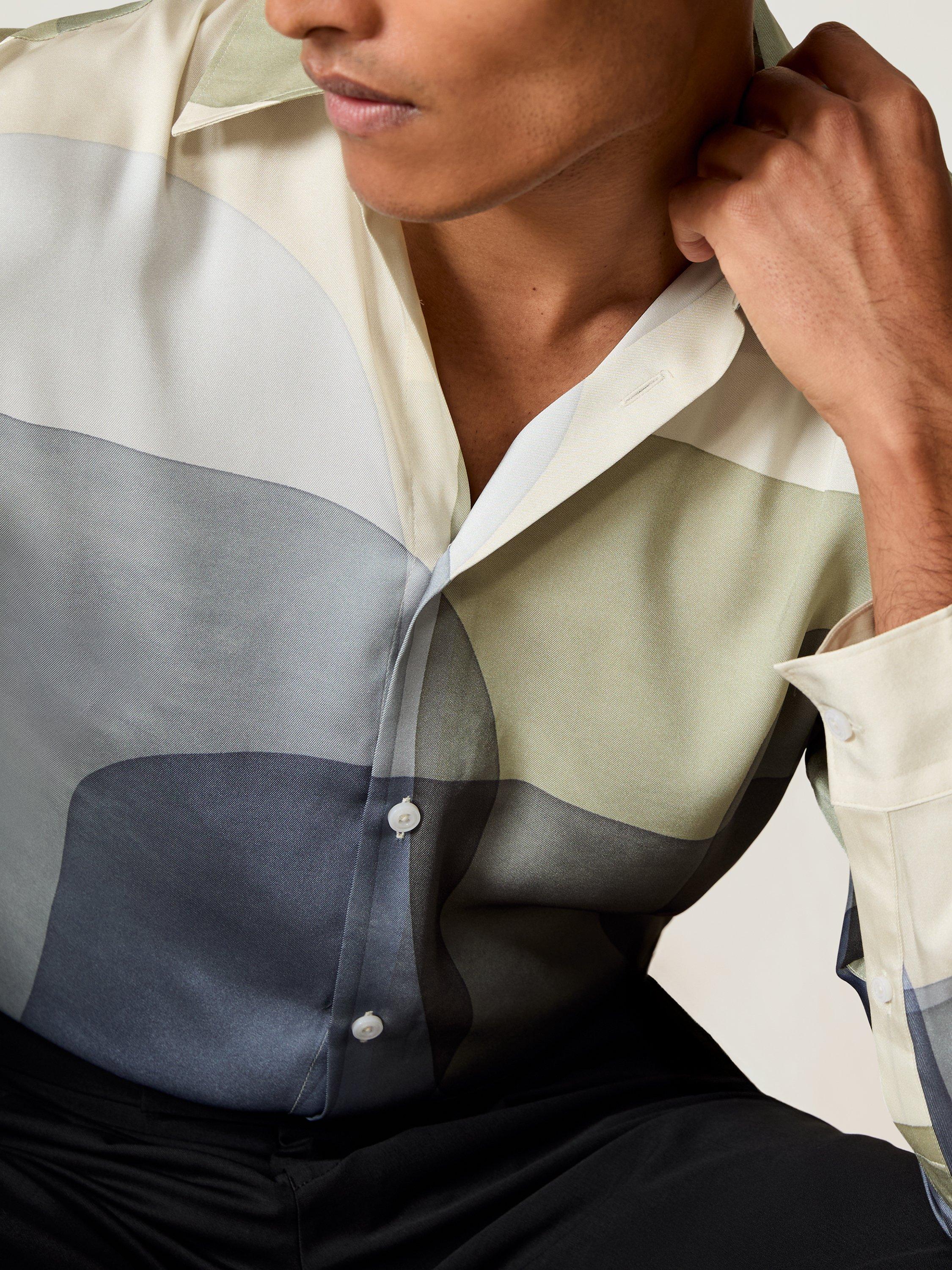 Product image 5 of 5, which shows Reiss Felix Abstract Shirt, Multi, XS