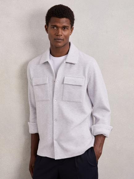 Reiss Maxwell Overshirt, Grey Marl, Grey Marl
