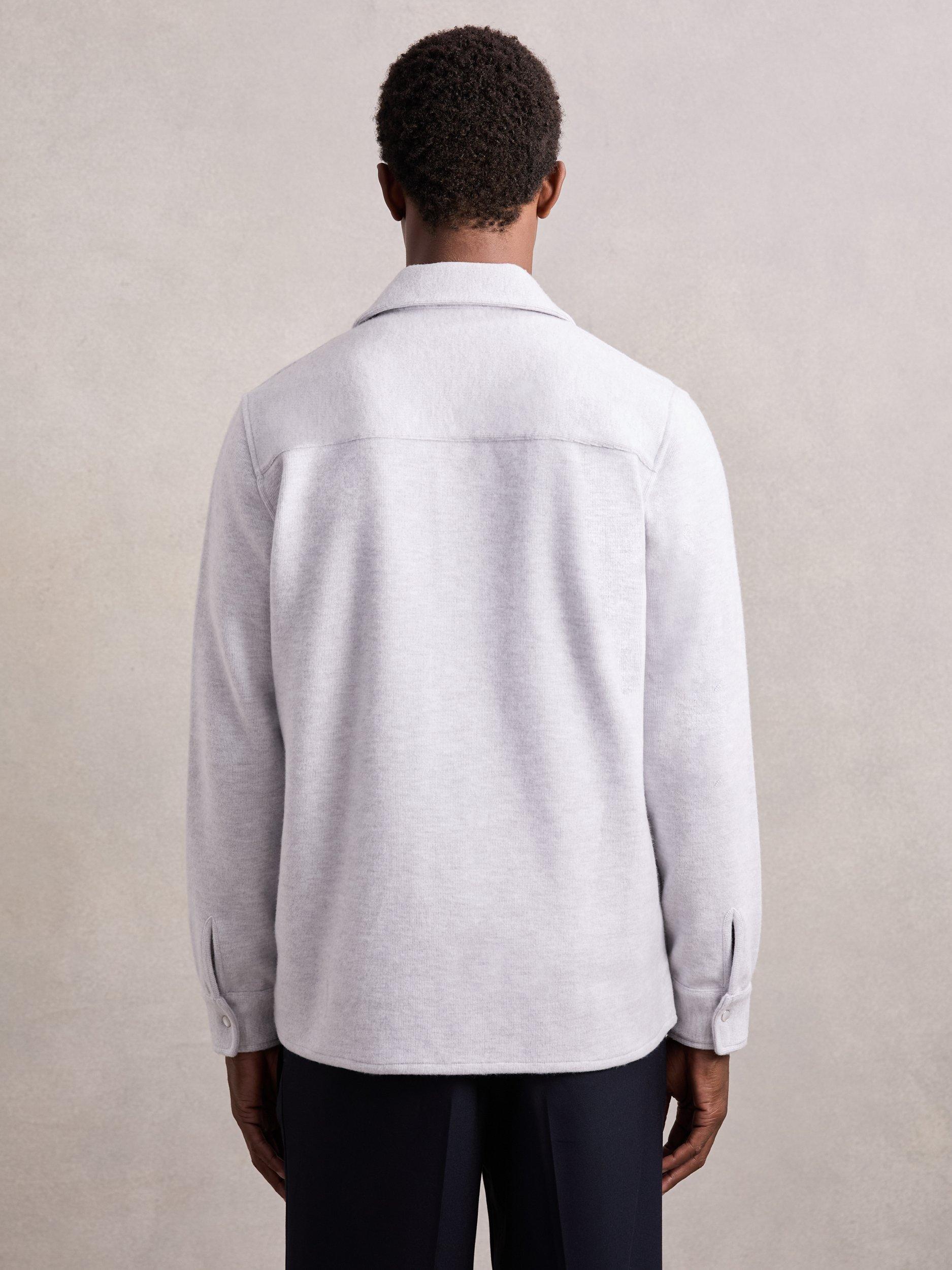 Product image 2 of 5, which shows Reiss Maxwell Overshirt, Grey Marl, XS