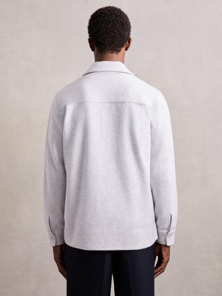 Reiss Maxwell Overshirt, Grey Marl - view 2, Grey Marl