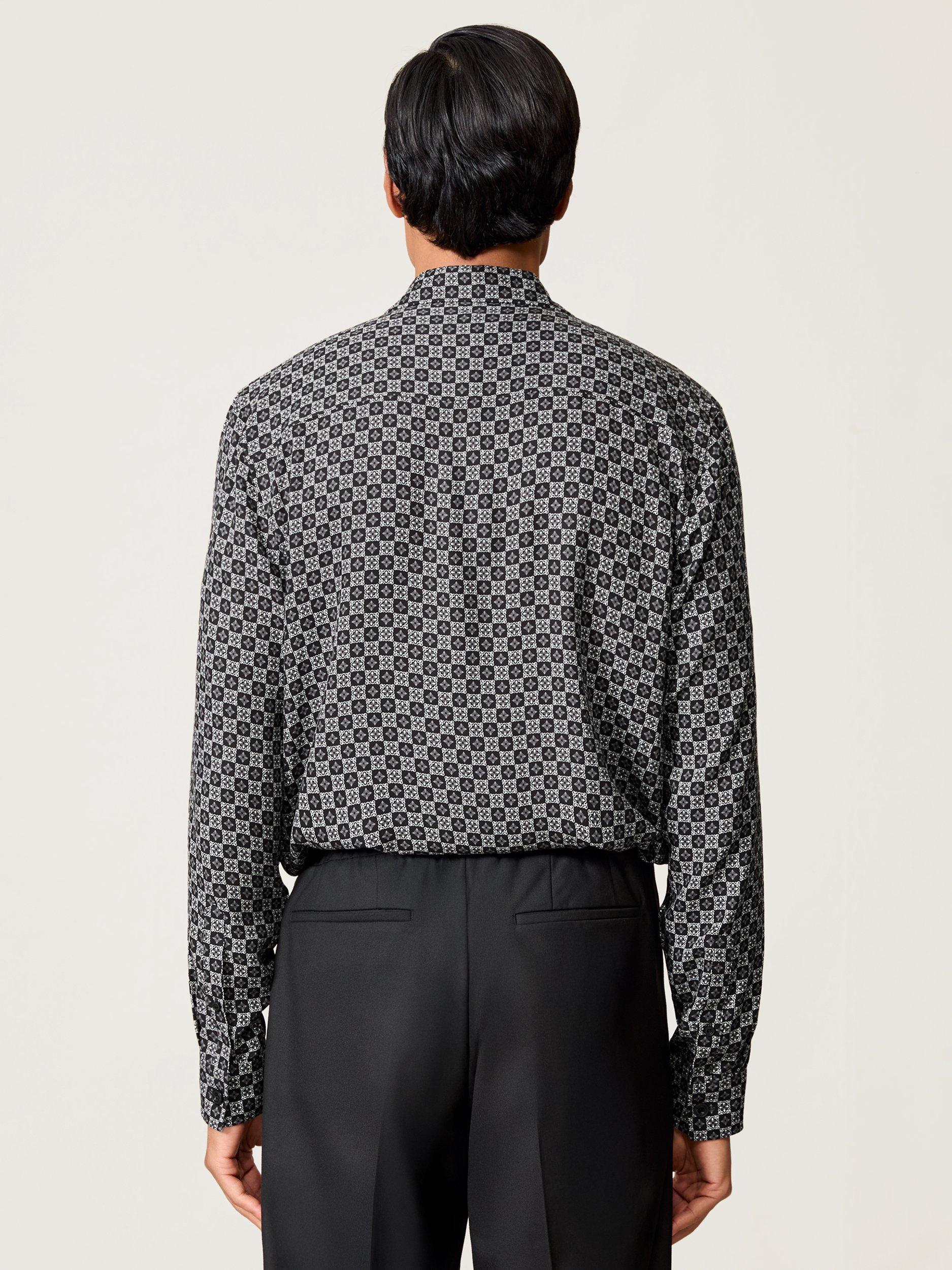 Product image 2 of 5, which shows Reiss Nix Geometric Shirt, Black, XS