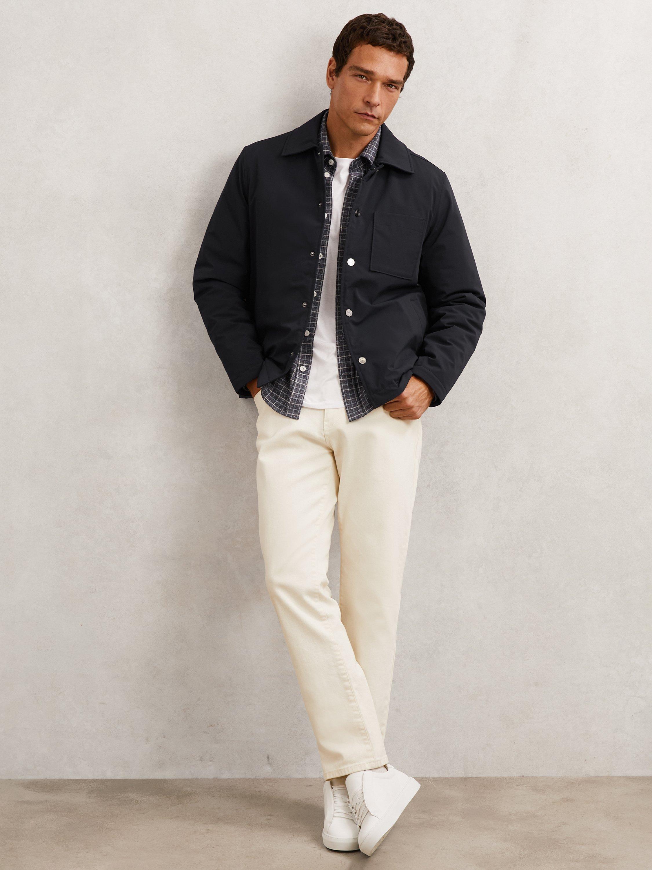 Product image 4 of 5, which shows Reiss Parker Overshirt, Navy, XS