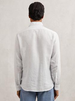 Reiss Ruban Linen Cutaway Collar Regular Fit Shirt, Pale Blue/White - view 2, Pale Blue/White