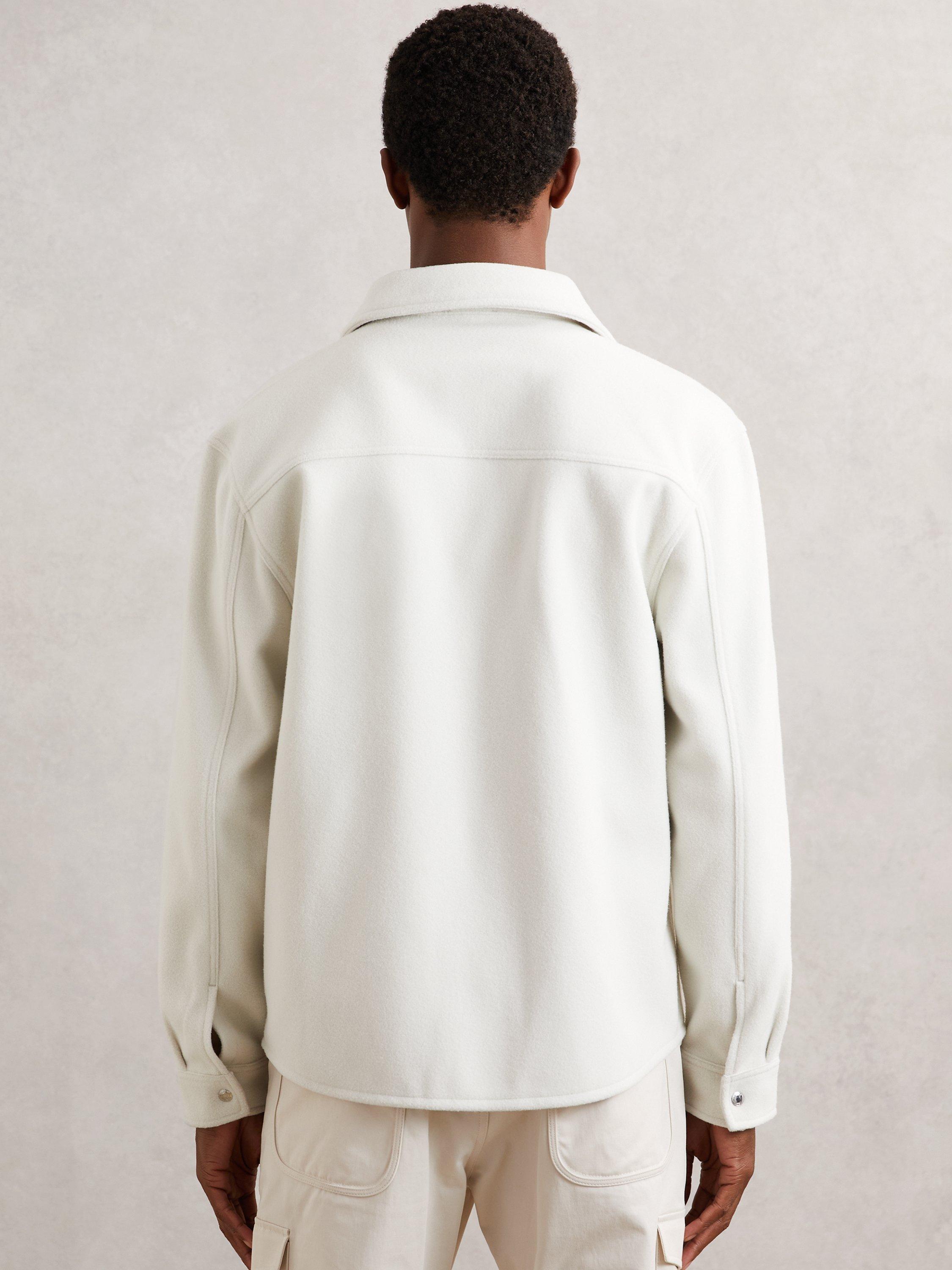 Product image 2 of 5, which shows Reiss Scott Overshirt, Off White, S
