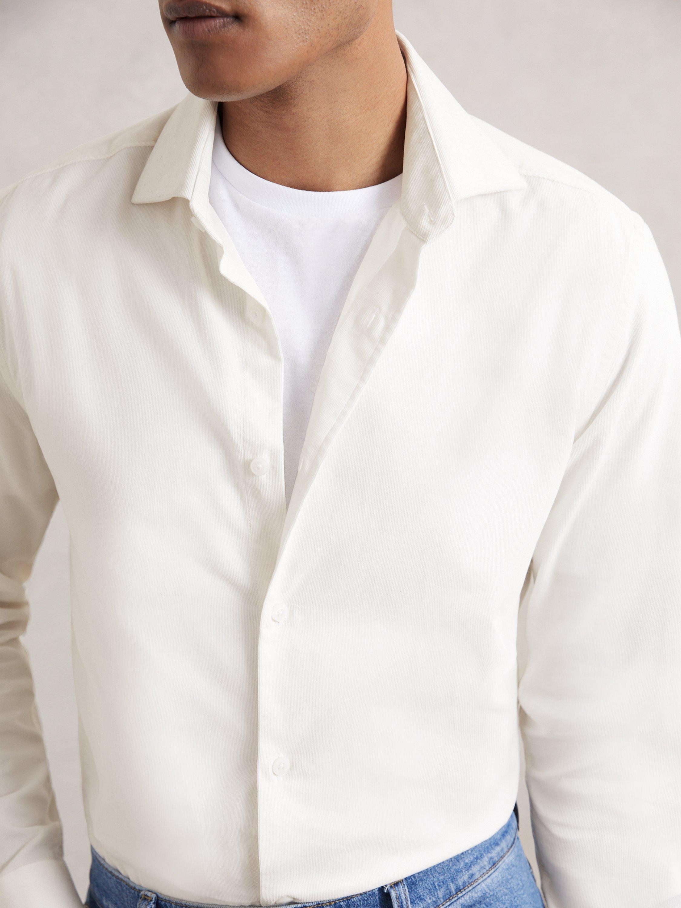 Product image 4 of 5, which shows Reiss Velma Corduroy Shirt, White, XS