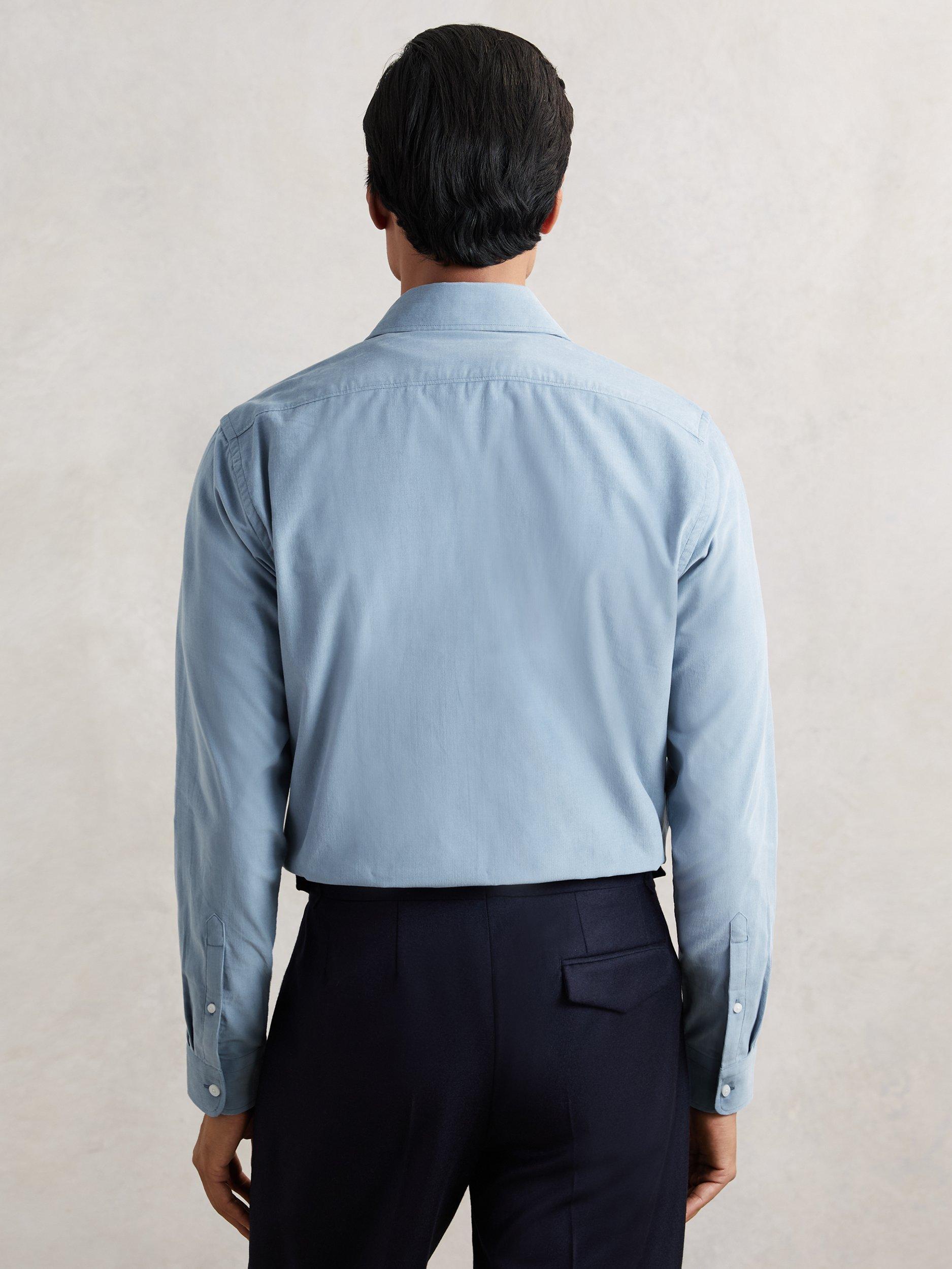 Product image 2 of 5, which shows Reiss Velma Corduroy Shirt, Airforce Blue, XS