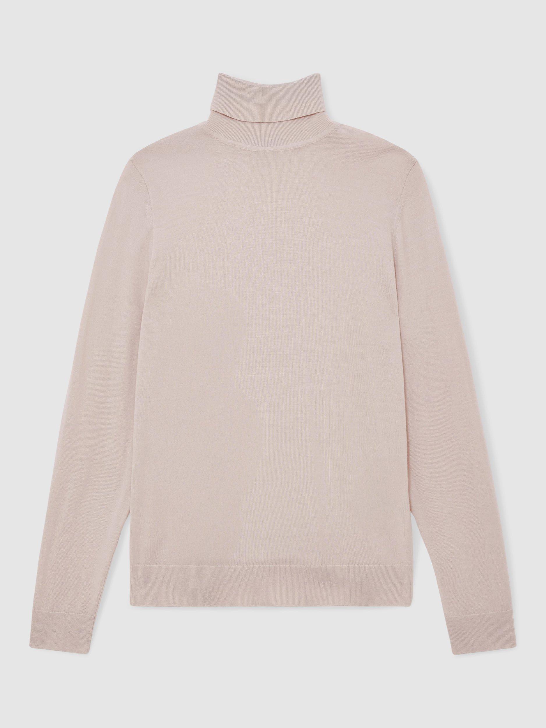 Product image 3 of 5, which shows Reiss Caine Roll Neck Jumper, Beige, XS