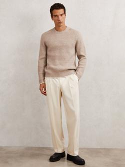 Reiss Crammond Ribbed Jumper - view 2, Oatmeal Brown