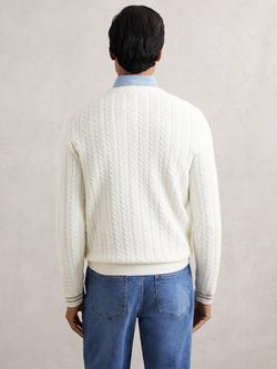 Reiss Luca Wool Blend Cable Knit Jumper - view 2, White