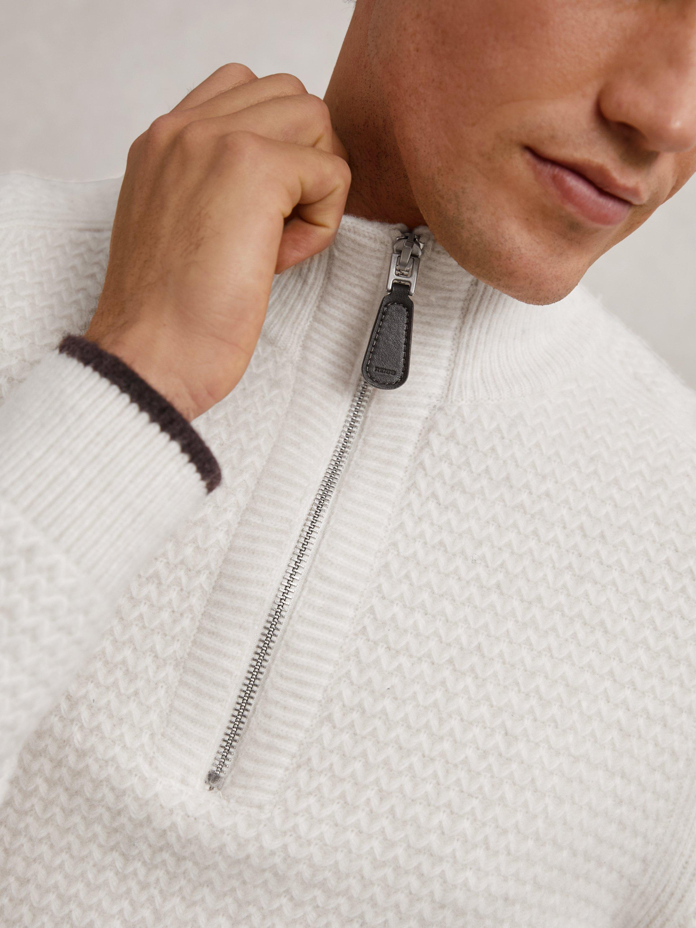 Product image 4 of 5, which shows Reiss Stockdale Half Zip Jumper, Winter White, M
