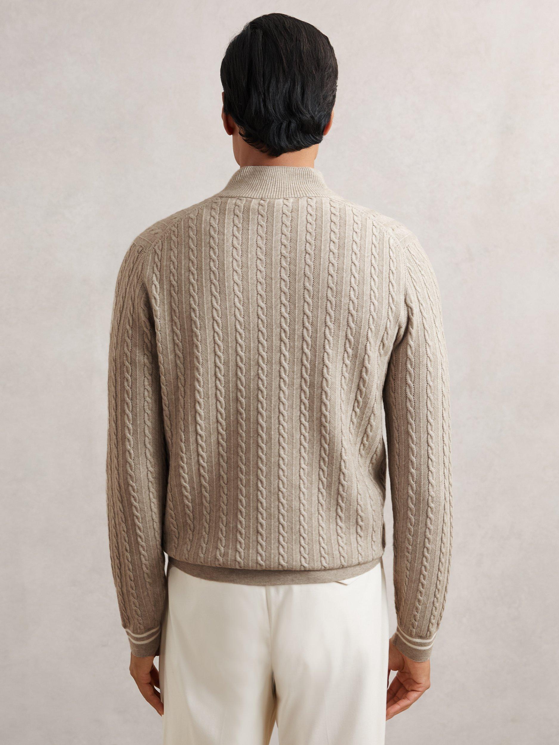 Product image 2 of 5, which shows Reiss Tuscano Wool Blend Jumper, Oatmeal Brown, S