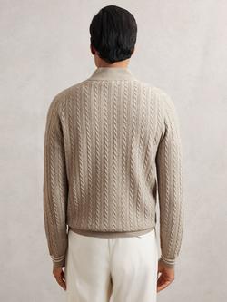 Reiss Tuscano Wool Blend Jumper - view 2, Oatmeal Brown