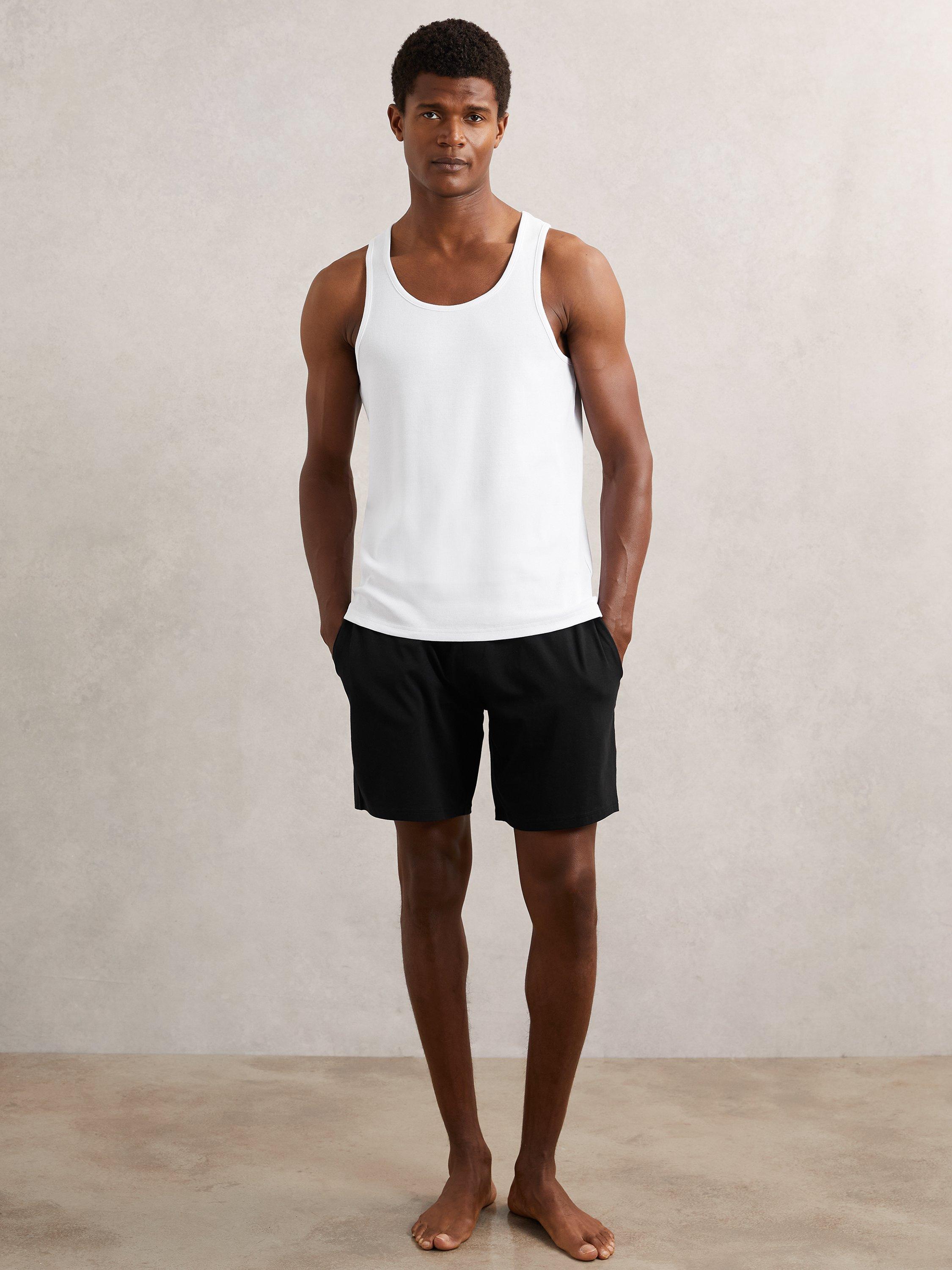 Product image 1 of 5, which shows Reiss Fleet Cotton Blend Shorts, Black, XS