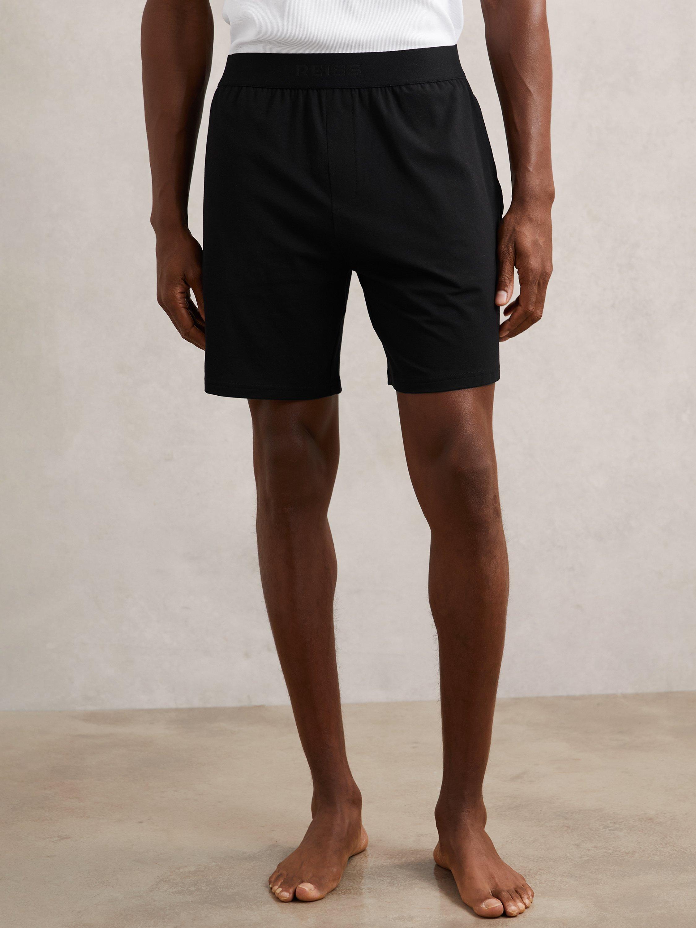 Product image 4 of 5, which shows Reiss Fleet Cotton Blend Shorts, Black, XS