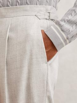 Reiss Flush Tapered Wool Blend Trousers - view 2, Soft Grey