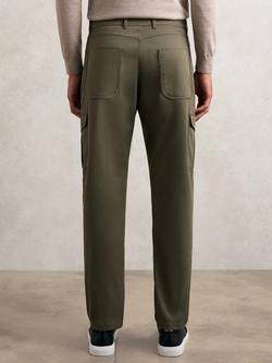 Reiss Rogan Cotton Blend Cargo Trousers, Olive Green - view 2, Olive Green