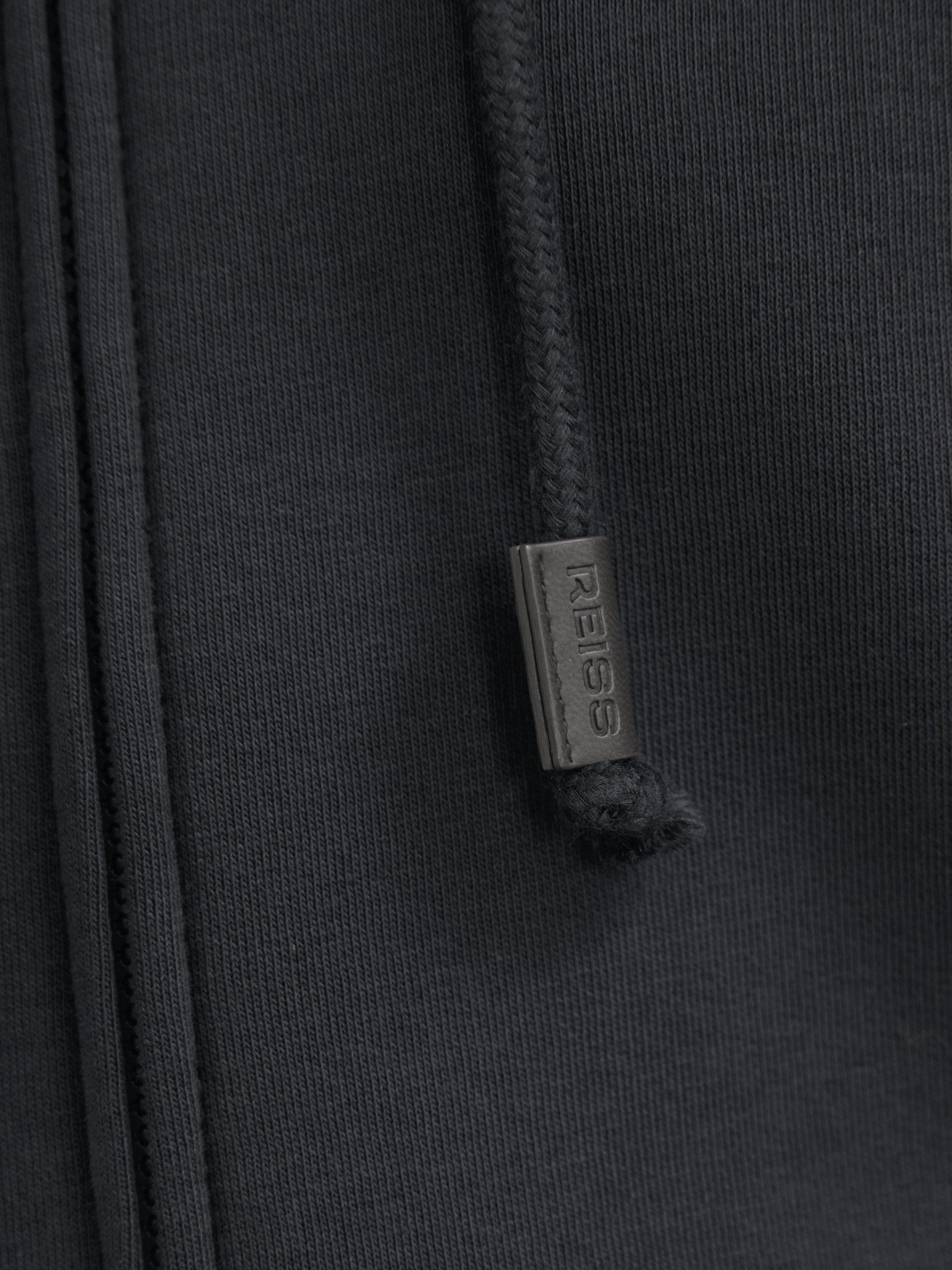 Product image 5 of 5, which shows Reiss Howel Zip Front Cotton Blend Hoodie, Navy, XS
