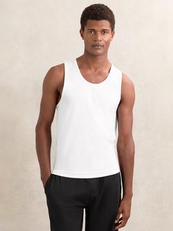 Reiss Cotton Blend Vest Top, Pack of 2, White/Black, White/Black