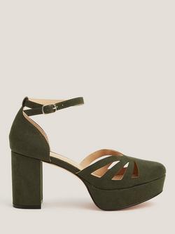 Monsoon Iris Platform Heel Shoes, Olive